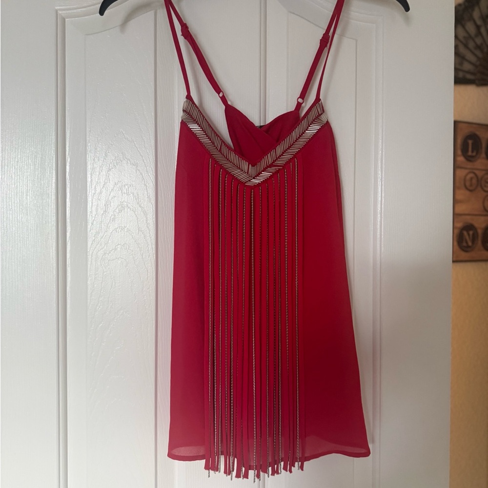 3/$20!! Red Fringe Camisole Top